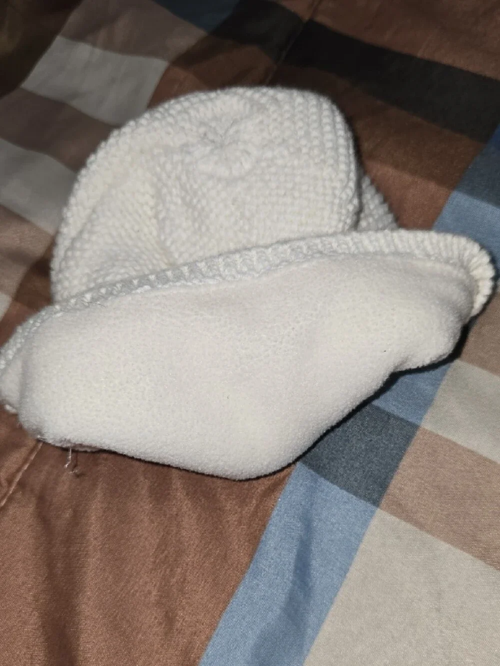 Jacadi Cream Knit Beanie Hat